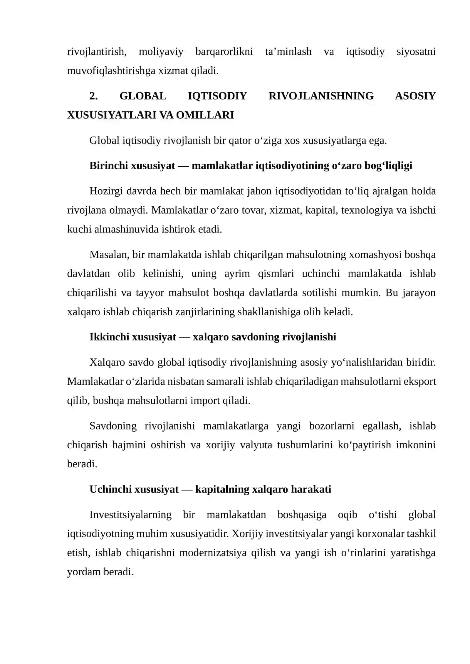 GLOBAL IQTISODIY RIVOJLANISH TUSHUNCHASI VA UNING ASOSIY XUSUSIYATLARI 4