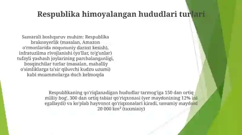 Muhofaza etiladigan tabiiy hududlar va ularning atrof-muhit muhofazasidagi o‘rni 4