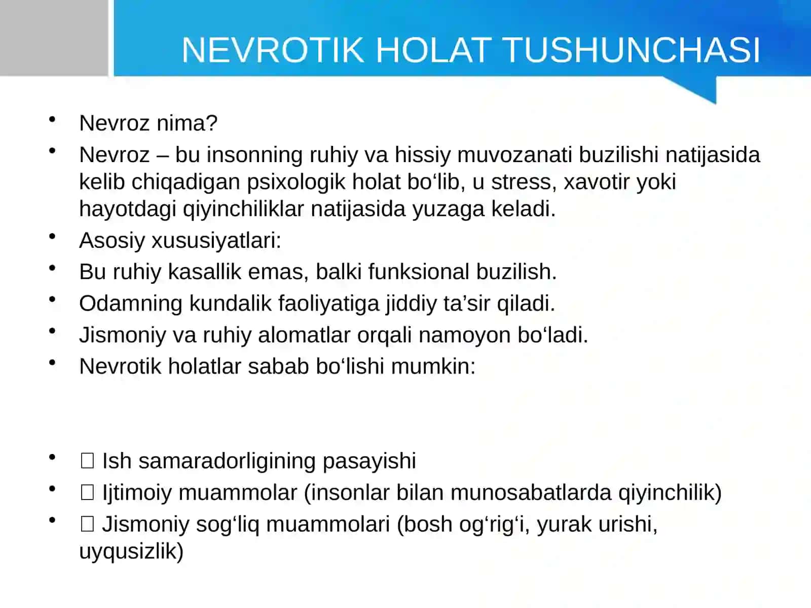 Bemorlarda Uchraydigan Nevrotik Holatlarni Tahlili va Shifokor-Bemor Muloqotining Psixologik Xususiyatlari 4