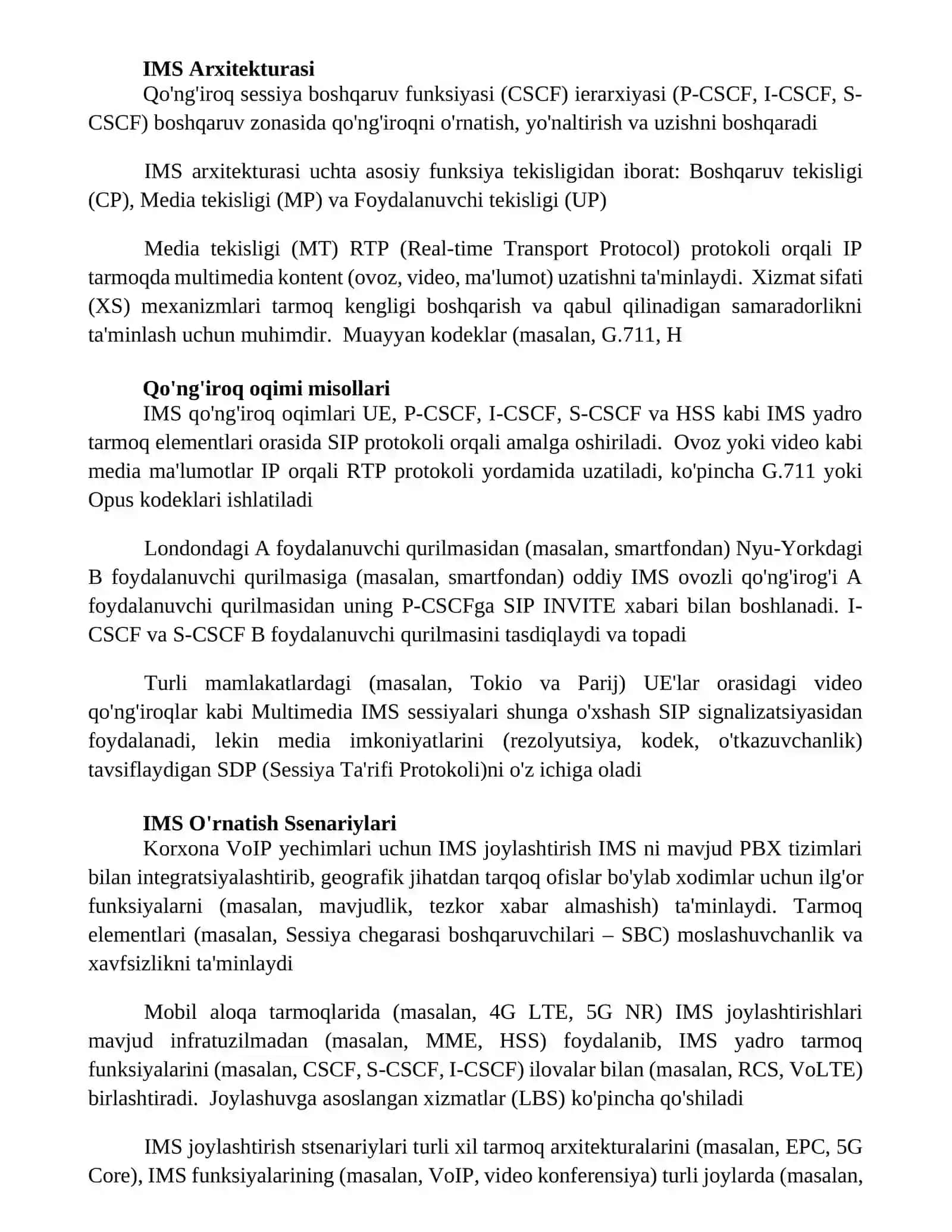 IP ga yo'naltirilgan multimedia tizim osti - IMS 4