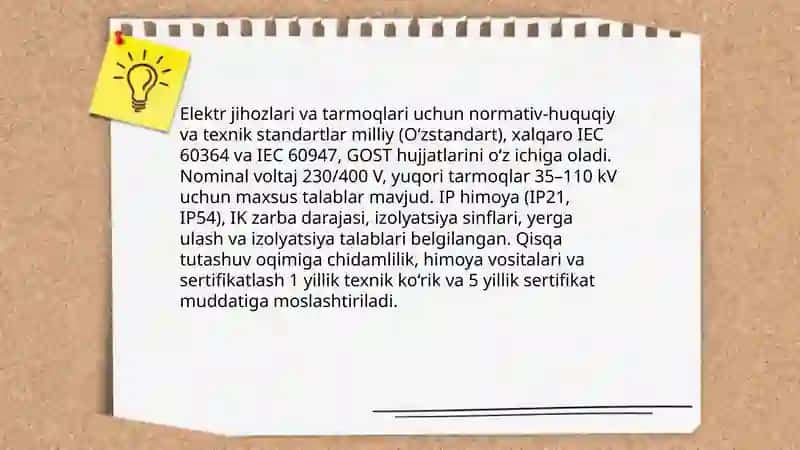 Energetika obyektlarida xavfsizlik talablarini standartlashtirish 4