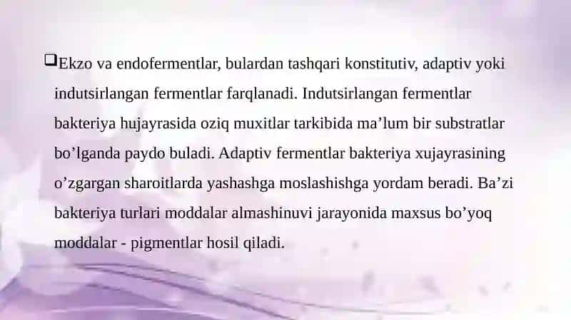 Mikroorganizmlardan zarur moddalarni sintezlab olish 4