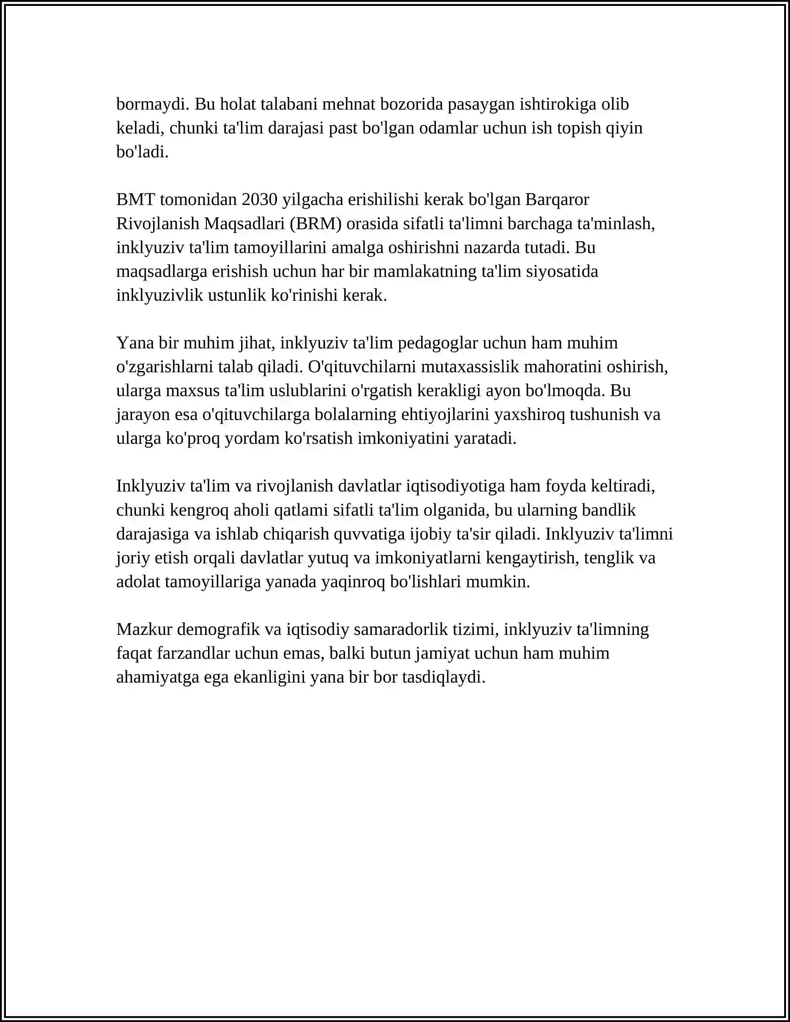 CHET ELDA ALOHIDA YORDAMGA MUHTOJ BOLALARNING INKLYUZIV TA’LIMI 4