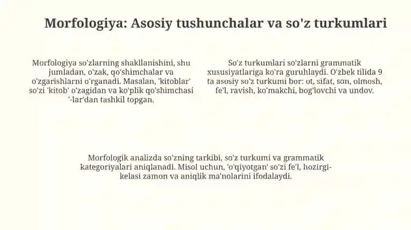 Grammatika – til strukturasini o‘rganuvchi soha sifatida. Morfologiyavasintaksis 4