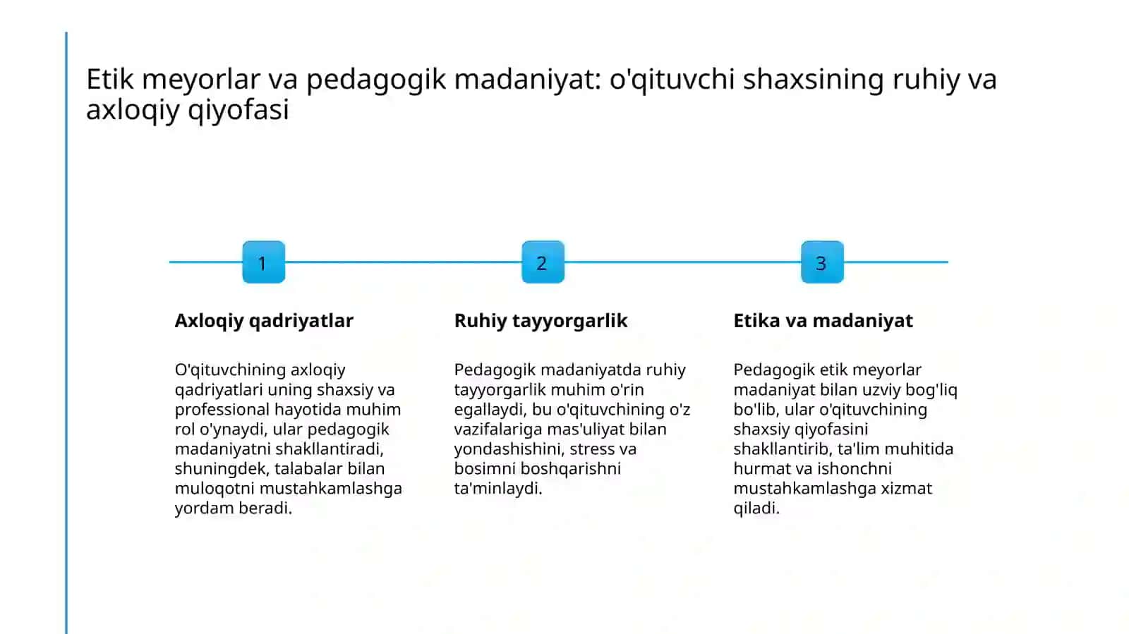 Oʻqituvchishaxsiningobroʻeʼtiborinibelgilovchipedagogiketikmeyorlar 4