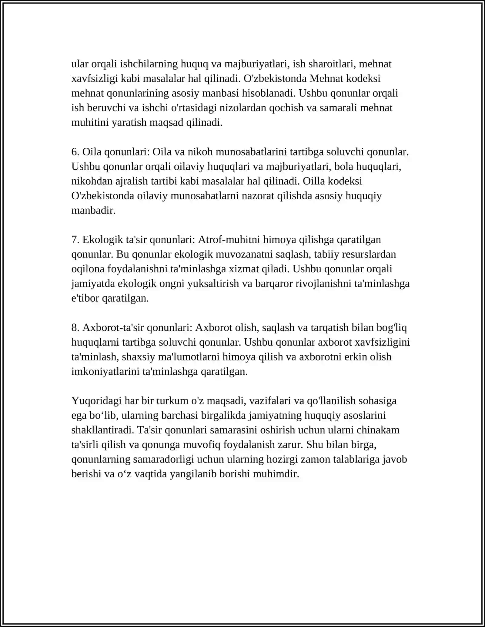 Mustaqil ish: TA'SIRLASH QONUNLARI TIBBIYOTDAGI AHAMIYATI 4