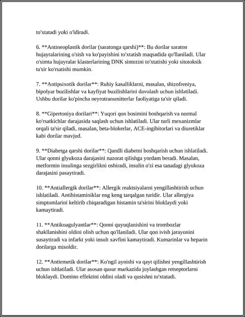 DORILAR HAQIDA BOʻLISHI KERAK 4