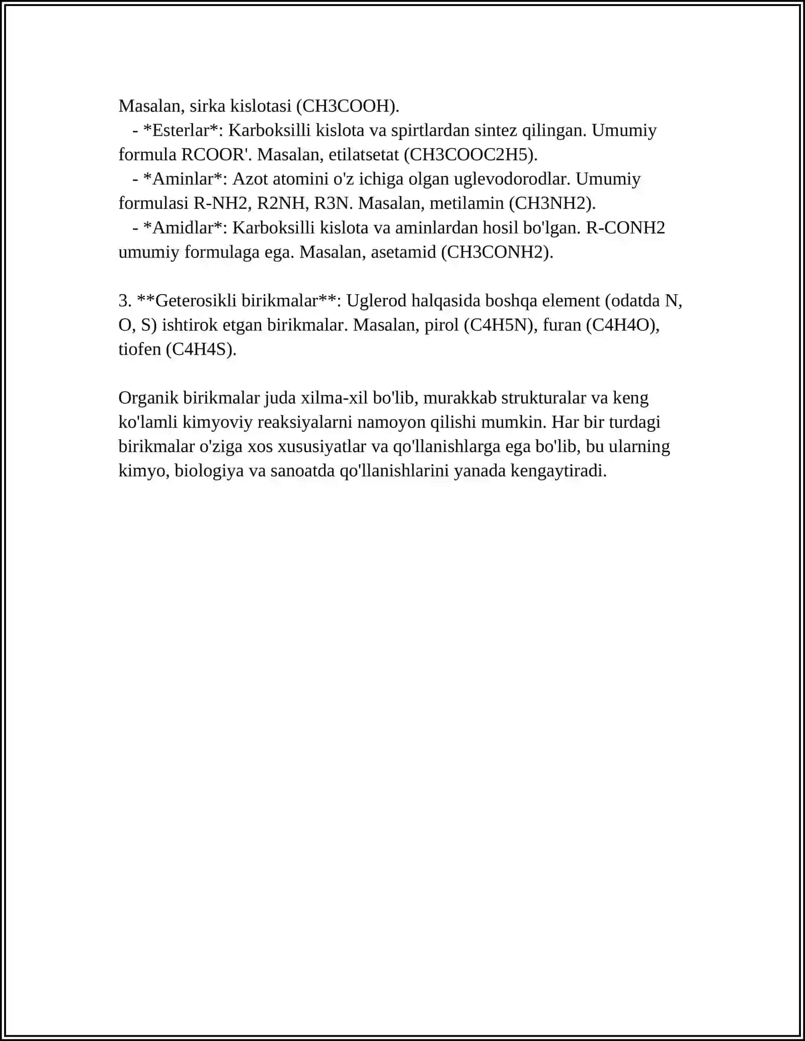 ORGANIK BIRIKMALARNING SINFLANISHI VA NOMENKLATURASI 4
