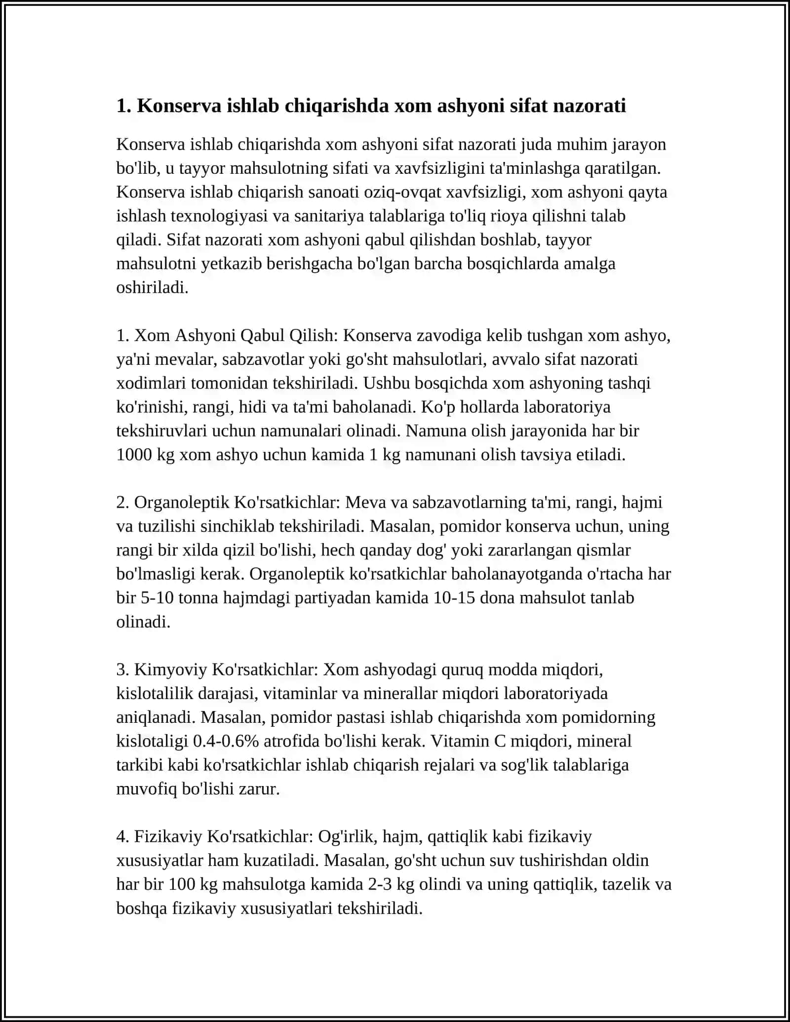 KONSERVA ISHLAB CHIQARISHDA TEXNIK-KIMYOVIY NAZORAT 4