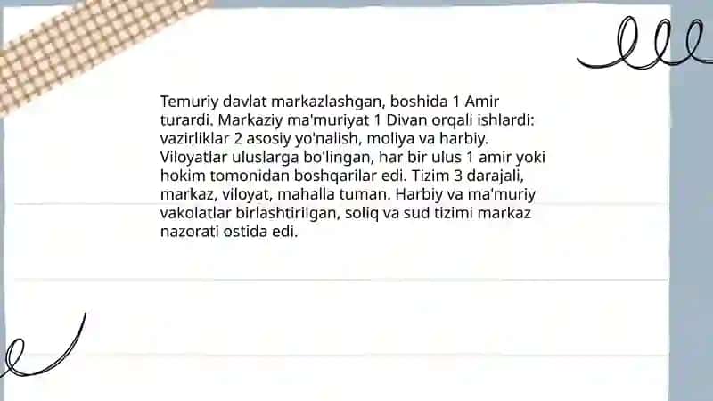 Amir Temur davri davlatchiligi 4