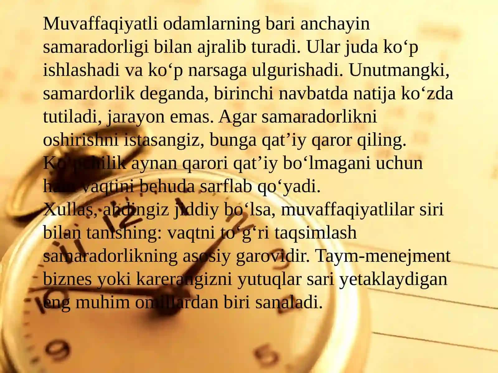 Vaqtni boshqarish 4