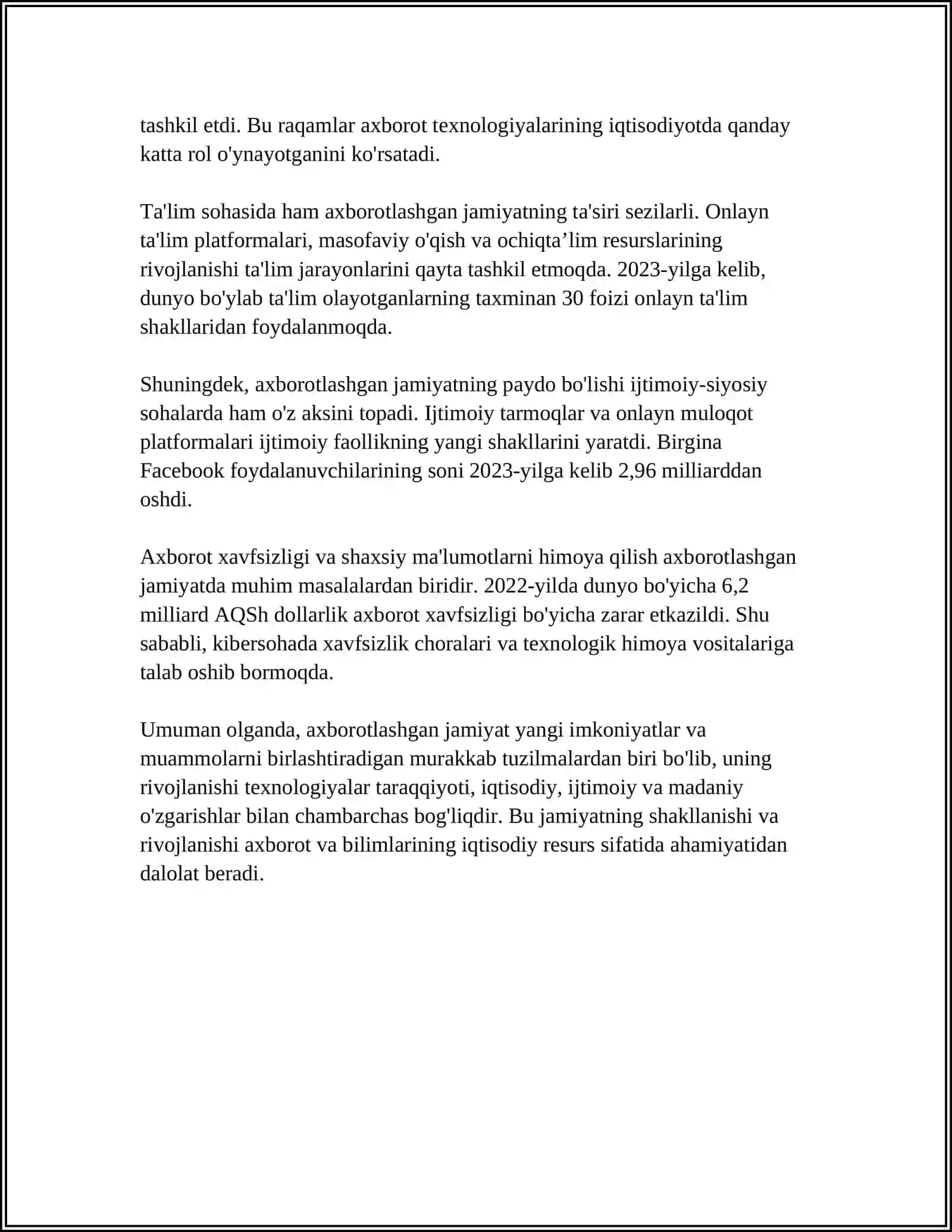 AXBOROTLASHGAN JAMIYAT VA UNING ISTIQBOLLARI 4