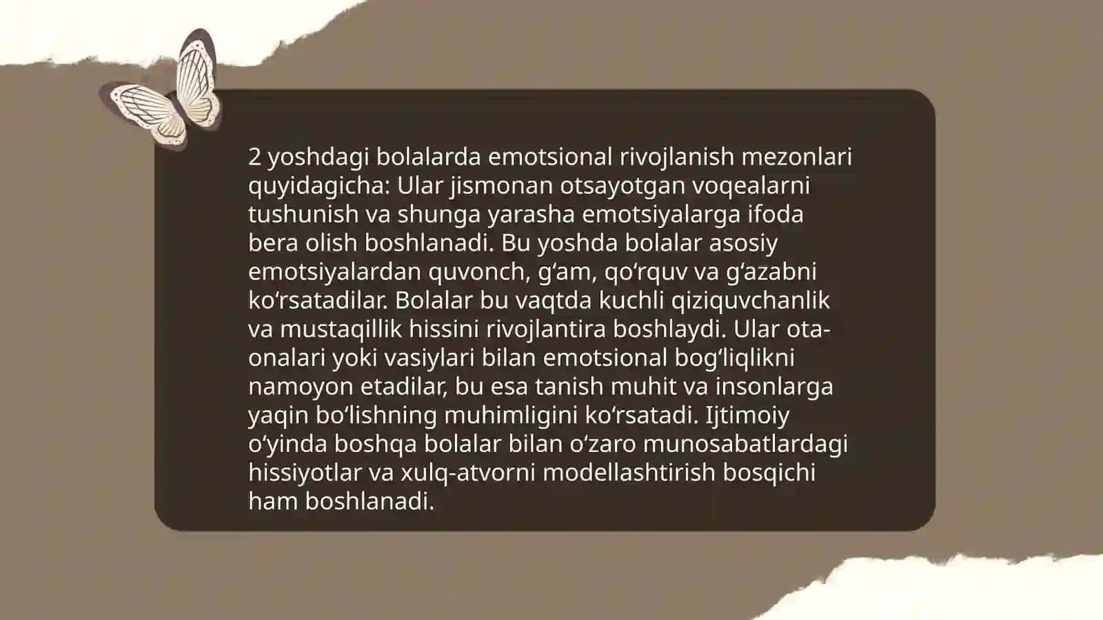 Bolada emotsional sohadagi o'zgarishlar va qobiliyatlarni rivojlanishini diagnostika qilish 4