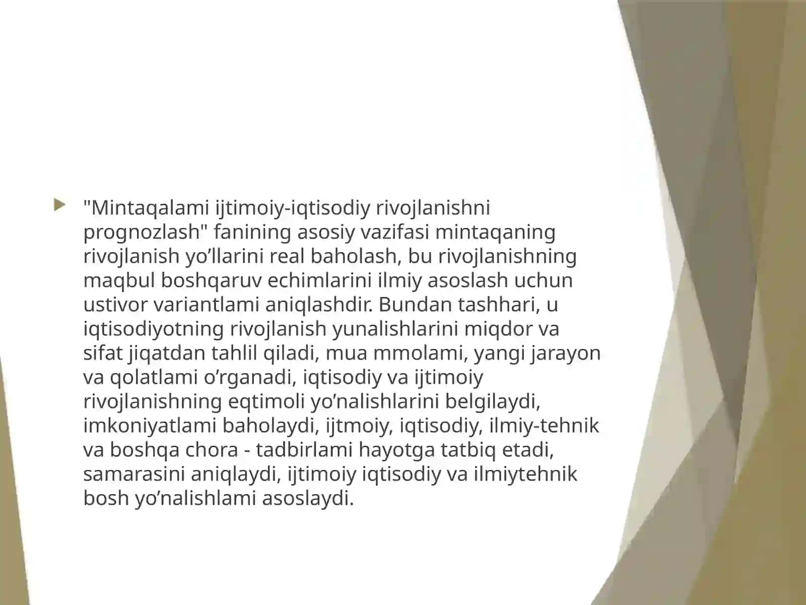 Ozbekistondagi Iqtisodiyotda prognozlashtirishning mohiyati va o’rni 4