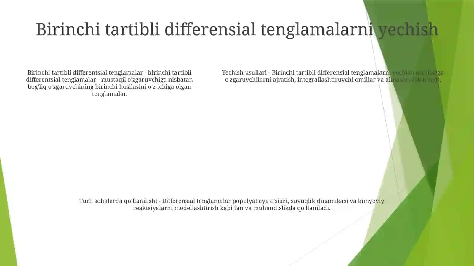 Differensial Tenglamalar Yordamida Turli Fanlarga Oid Masalalar Yechish 4