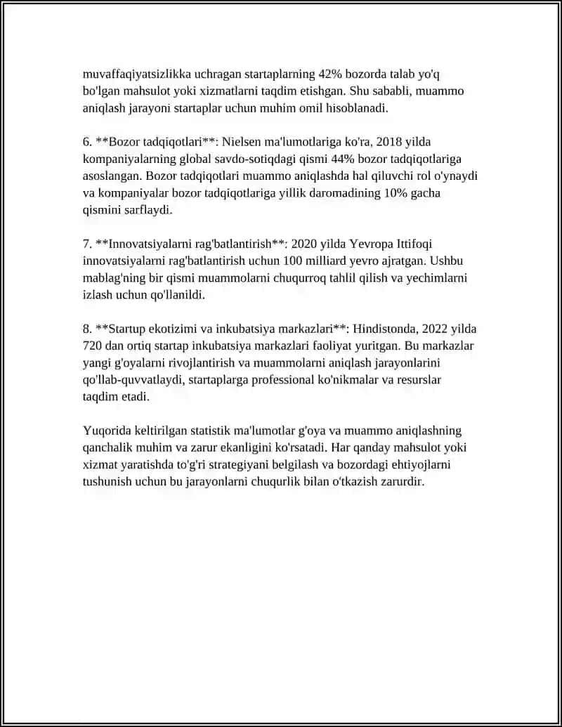 STARTAPLARNI YARATISH BOSQICHLARI VA MUVAFFAQIYAT OMILLARI 4