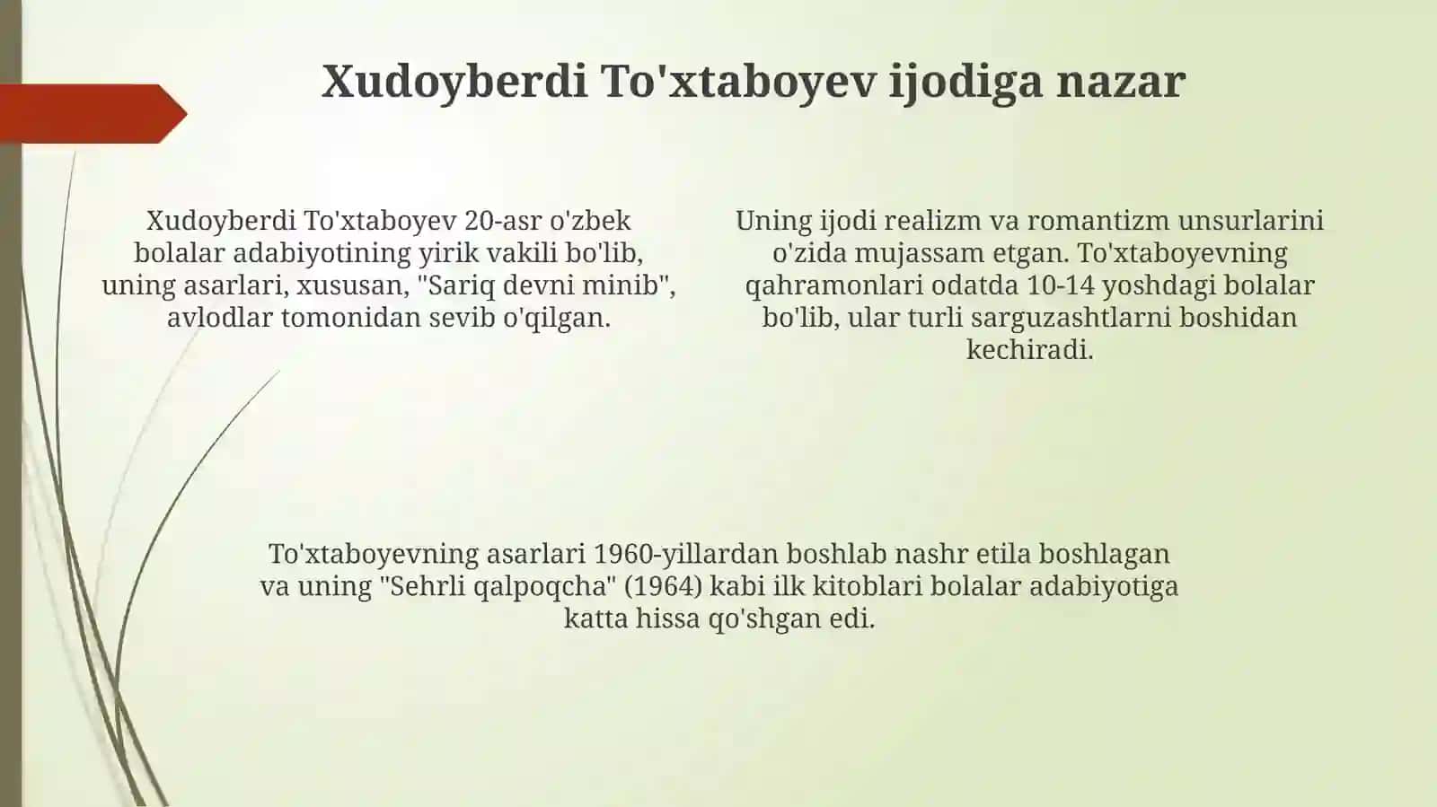 Xudoyberdi To'xtaboyevning “Sariq devni minib” asariga STEAN yondashuvi 4