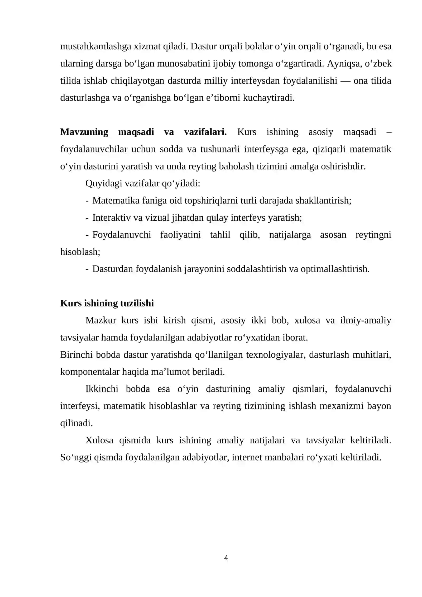 QIZIQARLI MATEMATIK O’YIN YARATISH VA UNDA FOYDALANUVCHI REYTENGINI TASHKIL ETISH 4
