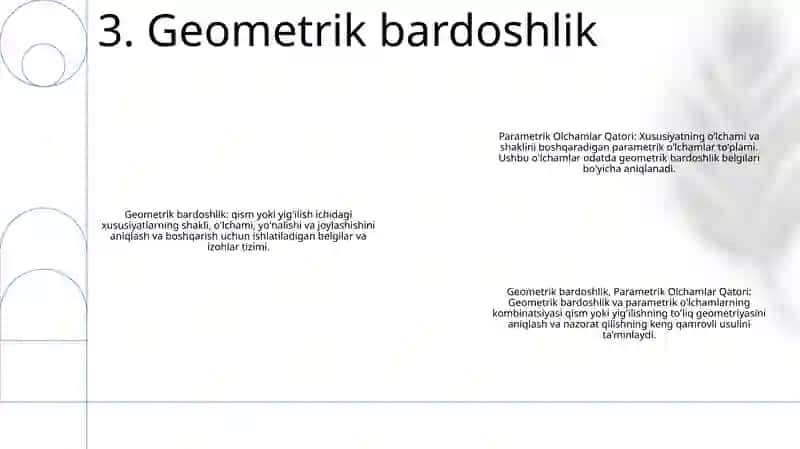Parametrik Olchamlar Qatori 4
