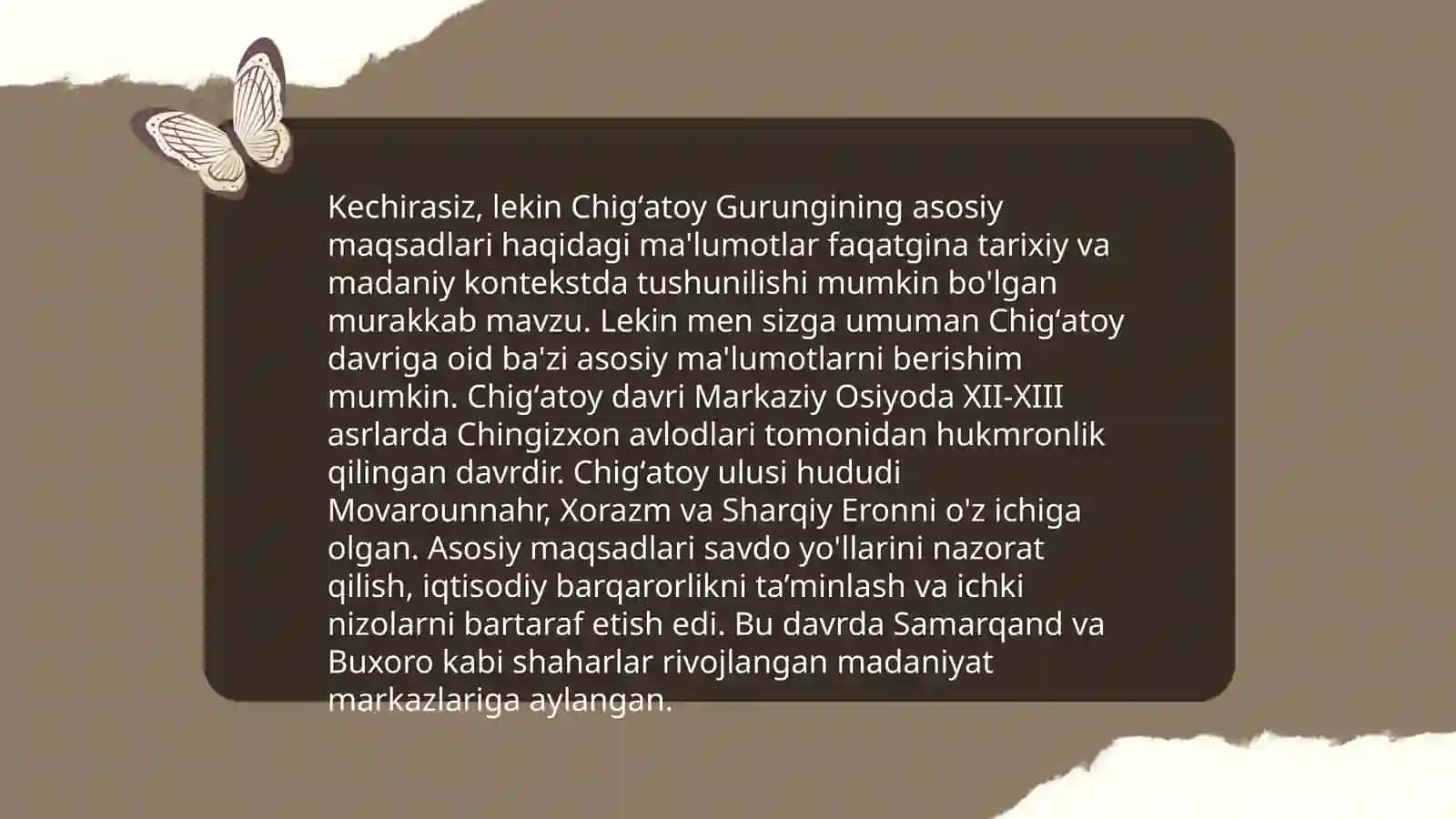 Chigʻatoy Gurungi Faoliyati Tahlili 4
