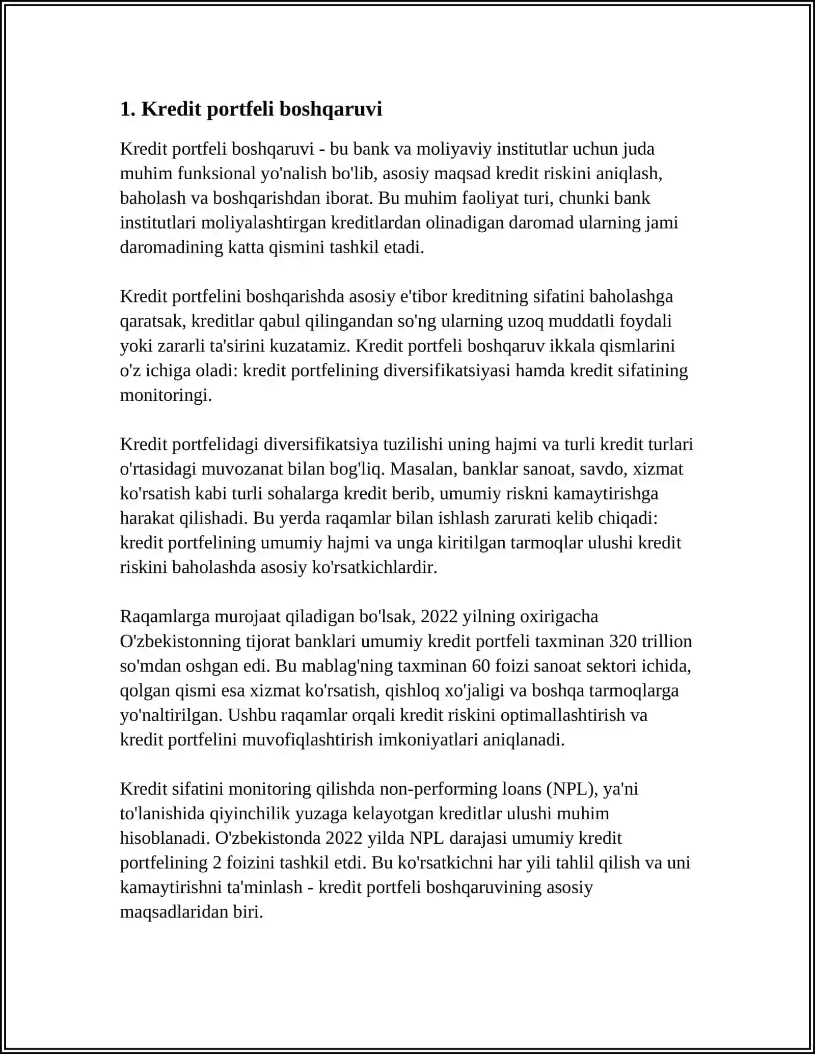 MOLIYA-KREDIT OPERATSIYALARINI MADELLASHTIRISH. TAVAKKALCHILIK VA NOANIQLIK SHAROITIDA IQTISODIY YECHIMLARI QABUL QILISH USULLARI 4
