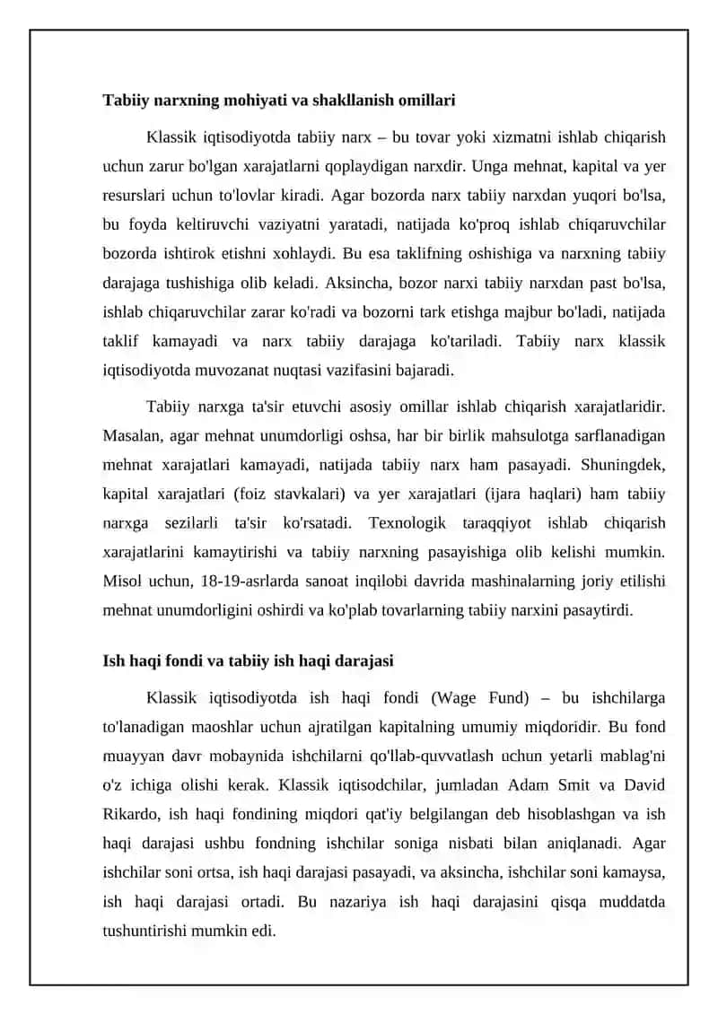 Klassik iqtisodiyotda tabiiy muvozanat tushunchasi 4