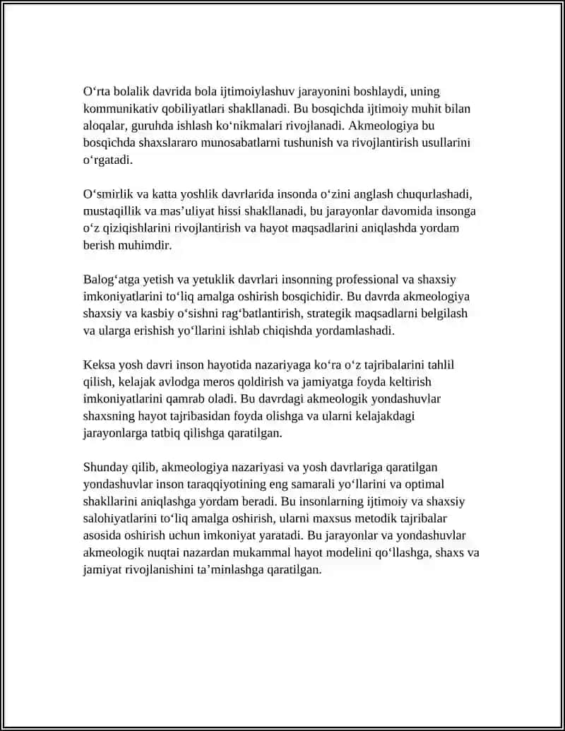 INSON TARAQQIYOTINING YOSH DAVRLARGA QARATILGAN AKMEOLOGIK YONDASHUVLAR 4