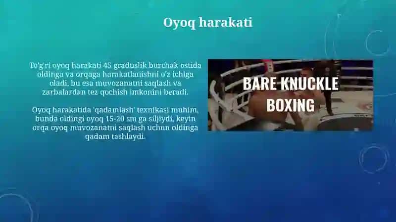 Boks texnikasini umumiy tushunchasi 4