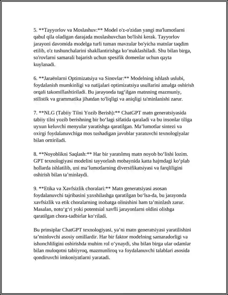 AL YORDAMIDA MATN GENERATSIYASI CHATGPT 4