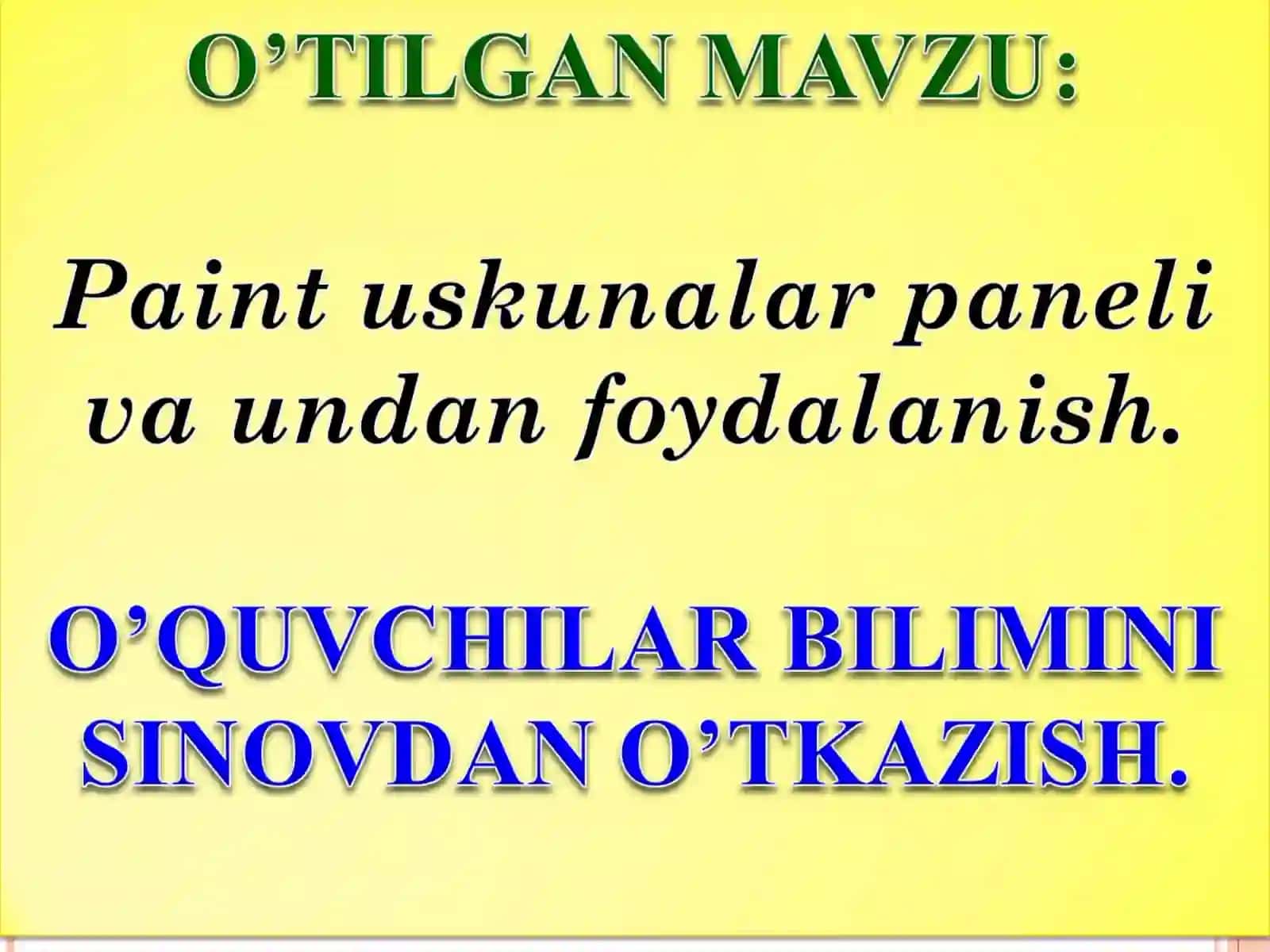 Paintda amallar bajarish ochiq dars 4