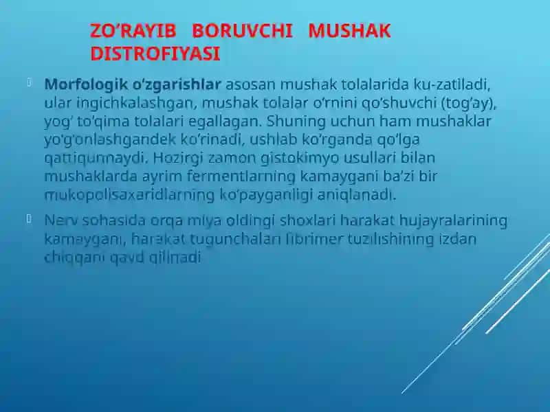 Nerv sistemasining irsiy degenerativ va zo‘rayib boradigan surunkali kasalliklari 4