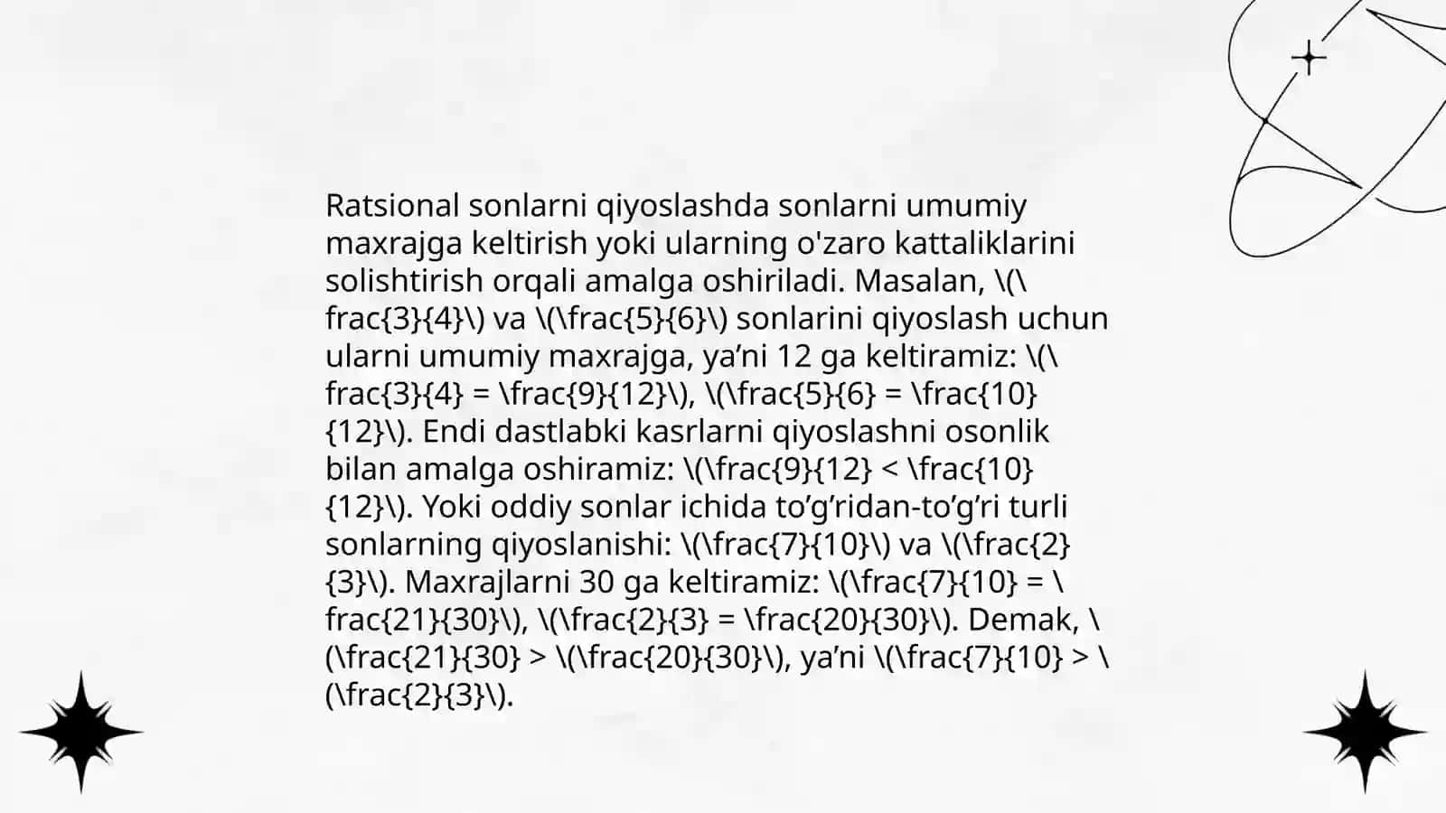 Ratsional sonlar ustida amallar 4