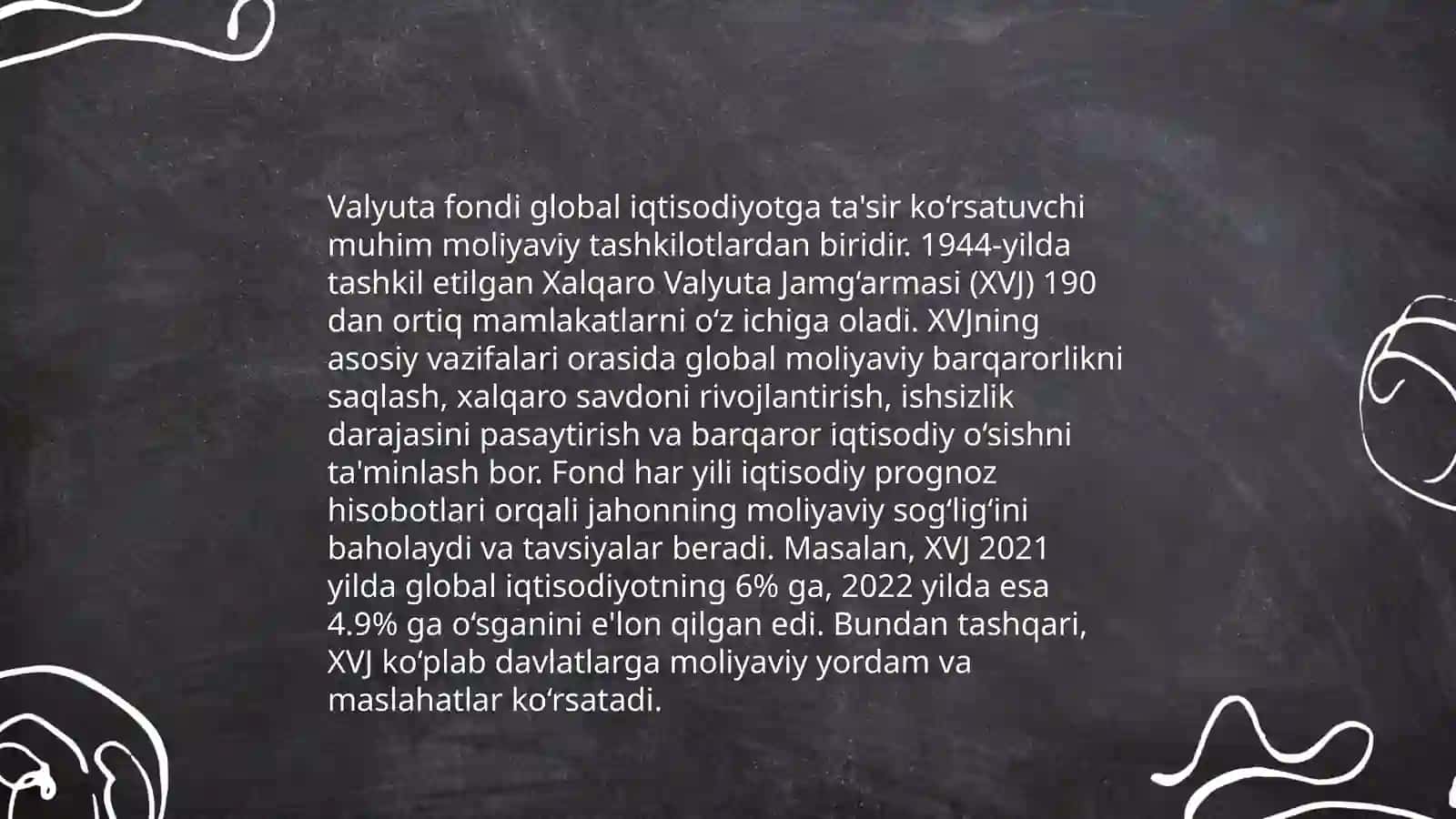 Xalqaro valyuta fondining moliyaviy ko'rsatgichlar taxlili 4