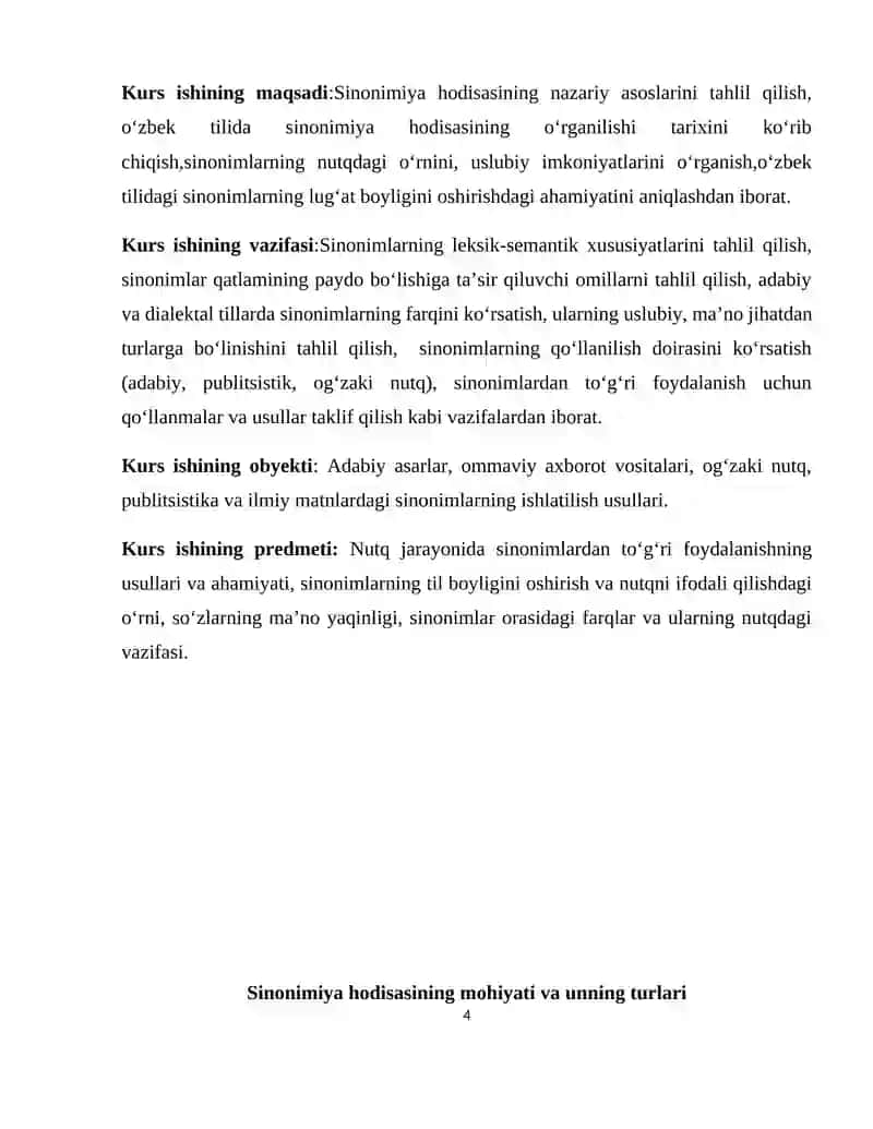 O‘zbek tilshunosligida sinonimiya hodisasining o'rganilishi 4