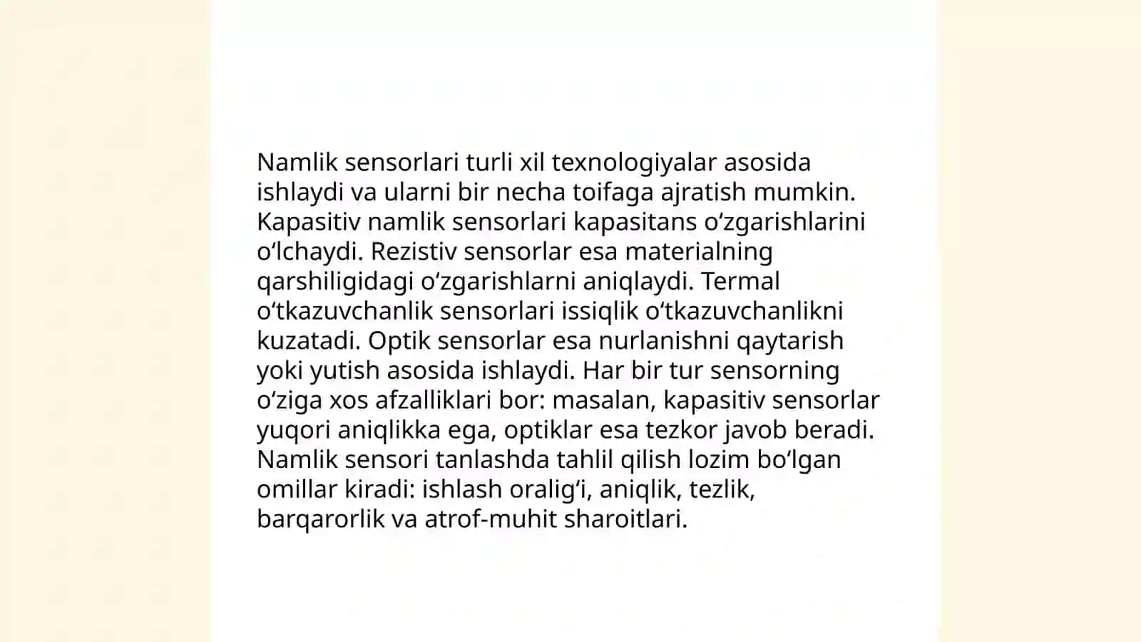 Tuproq namligini ekranda chiqaruvchi qurilma yasash 4