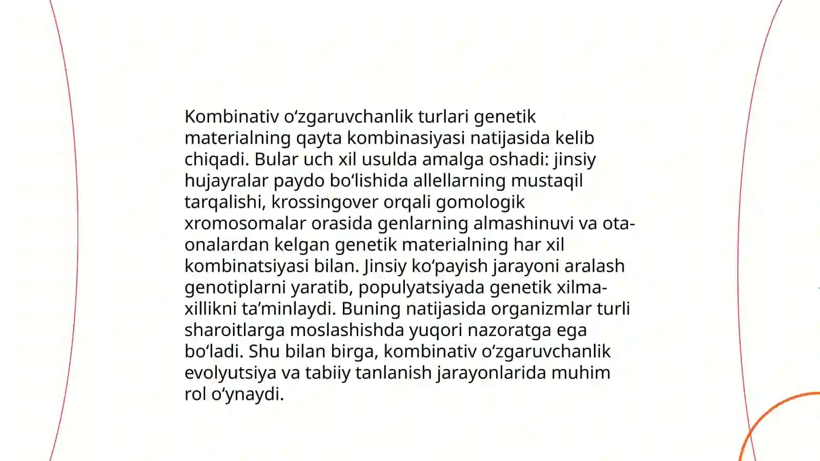 Kombinativ va rekombinativ o‘zgaruvchanliklar 4