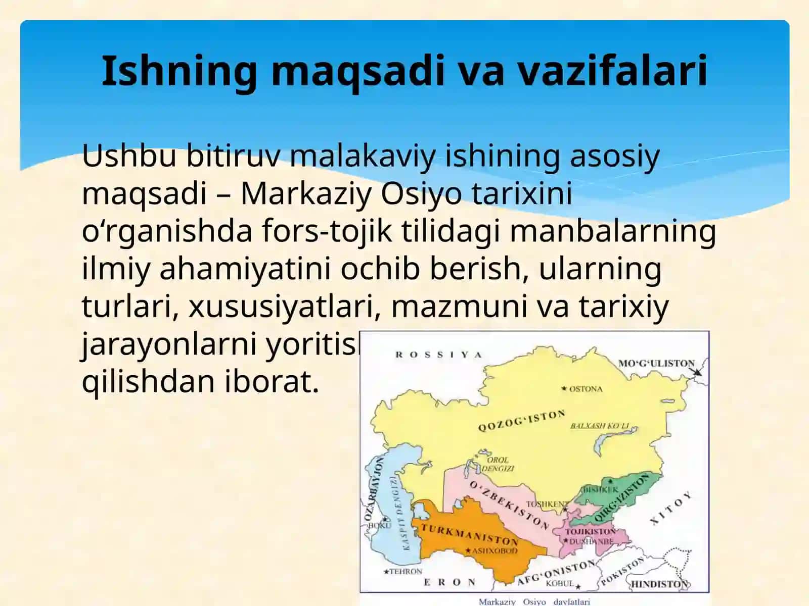 MARKAZIY OSIYO TARIXINI O‘RGANISHDA FORS-TOJIK TILIDAGI MANBALARNING O‘RNI VA AHAMIYATI 4