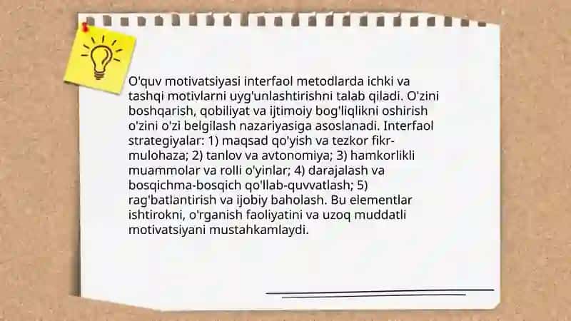 Interfaol ta'lim metodlarining psixologik asoslari 4