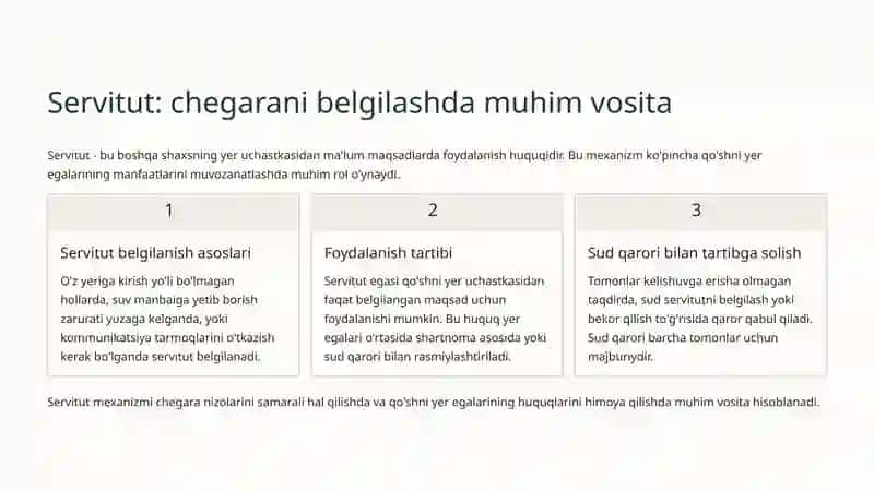 Chegarani belgilashdagi nizolarni qonun va umumiy qonunlarga muvofiq hal qilish 4
