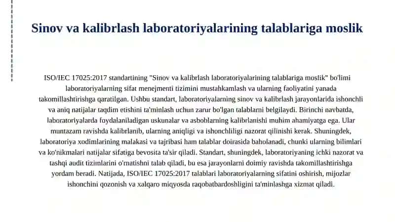 ISO IEC 17025 2017 XALQARO STANDARTI TALABLARI TAHLILI 4
