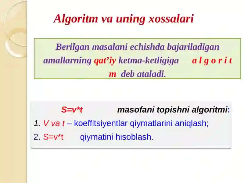 Algoritm va uning turlari 4