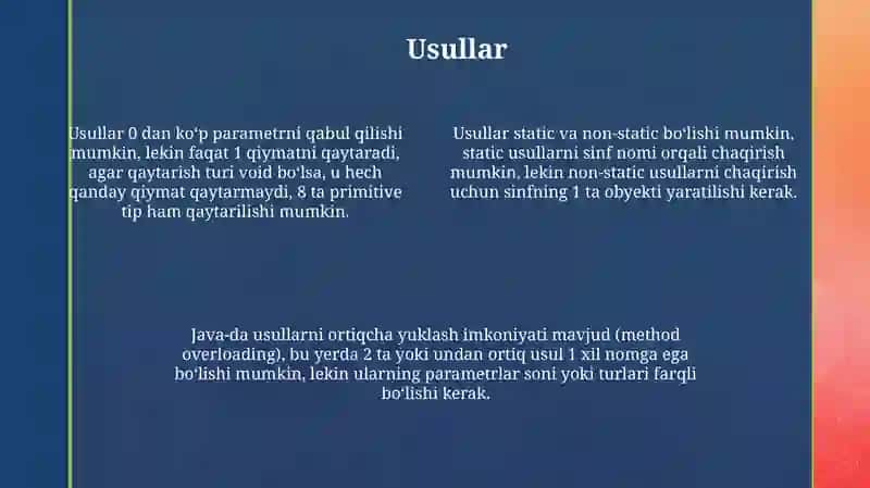 Sinflar va Ob'ektlar 4