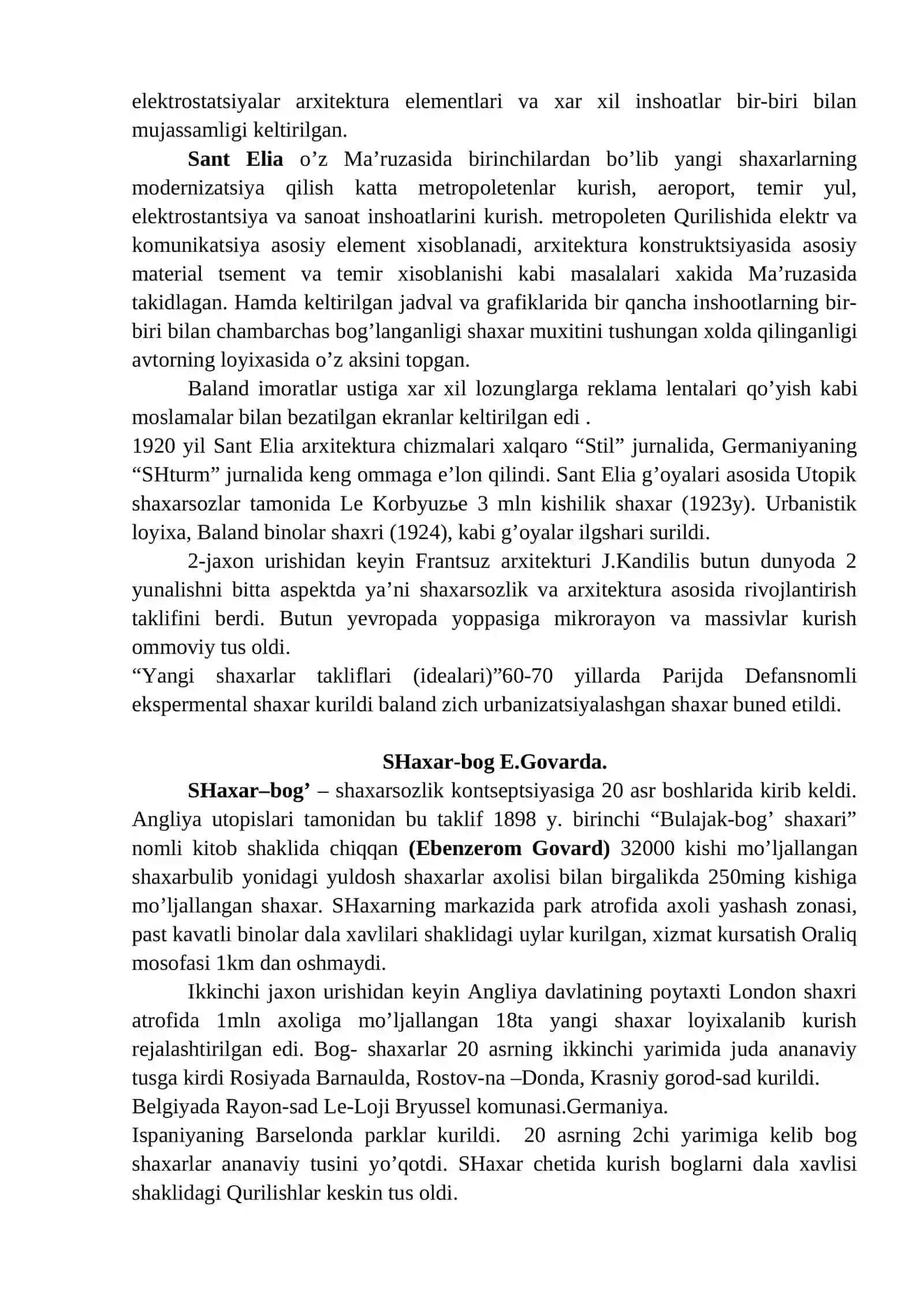 Ideal shaharlarda SHaharsozlik kontseptsiyalari 4