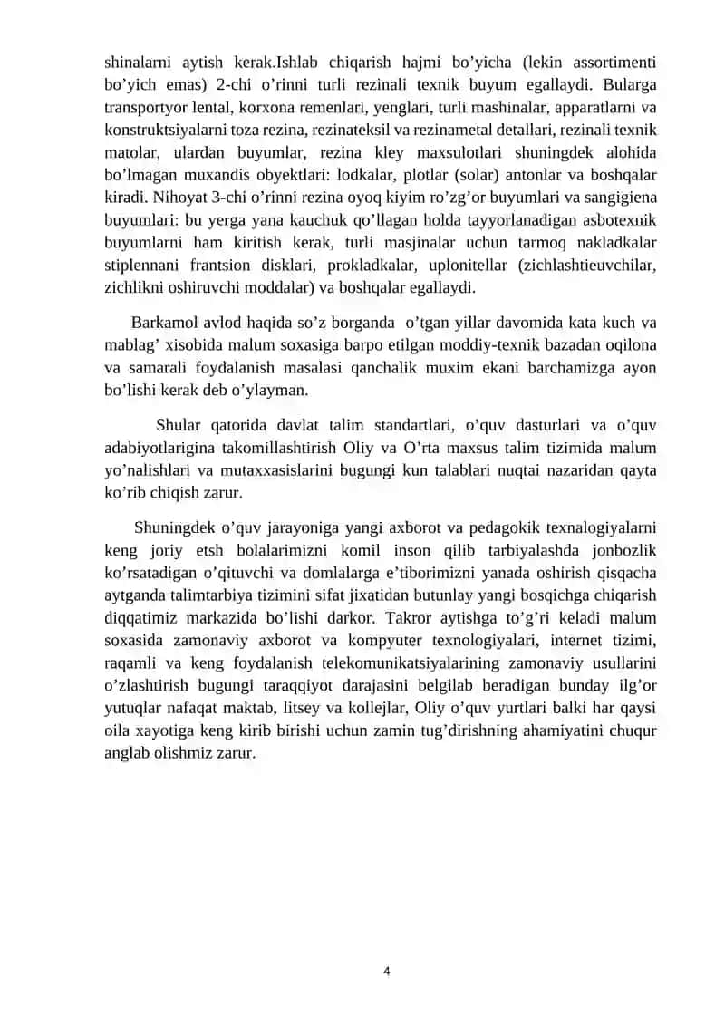 Ochiq usulda tovar rezina aralashma tayyorlash texnologiyasi 4