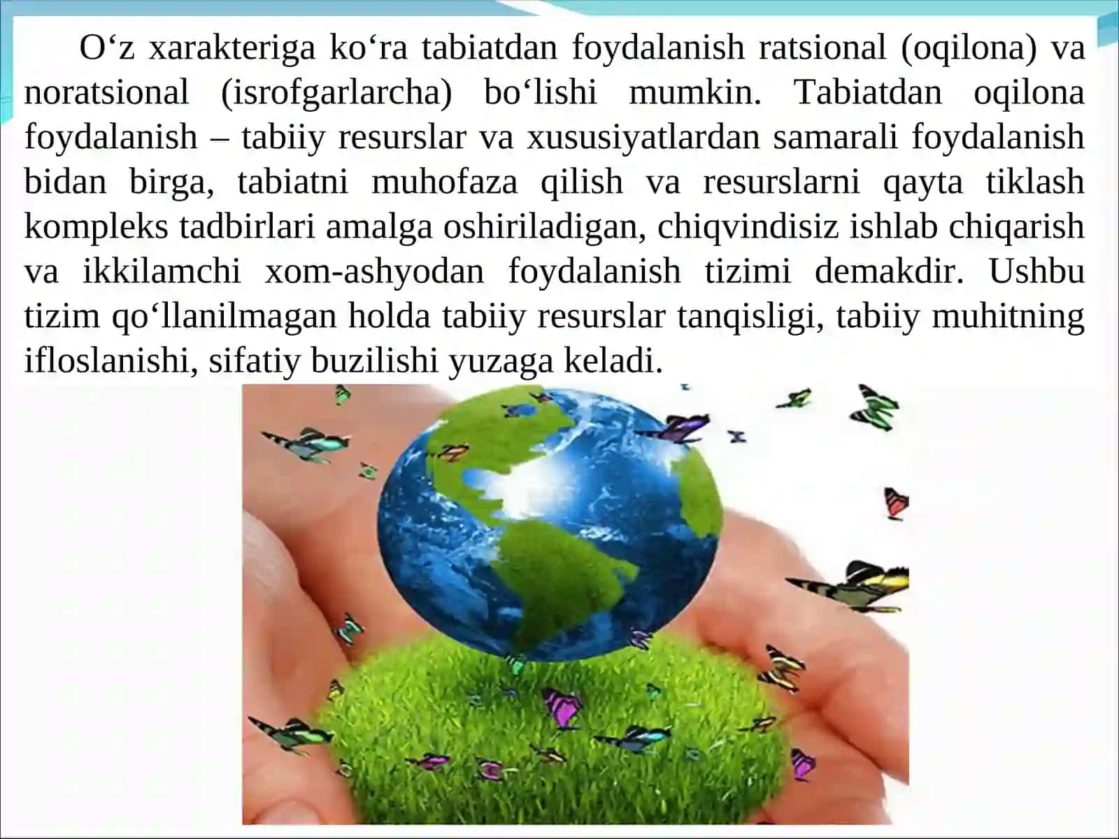 DUNYO TABIIY RЕSURSLARI 4