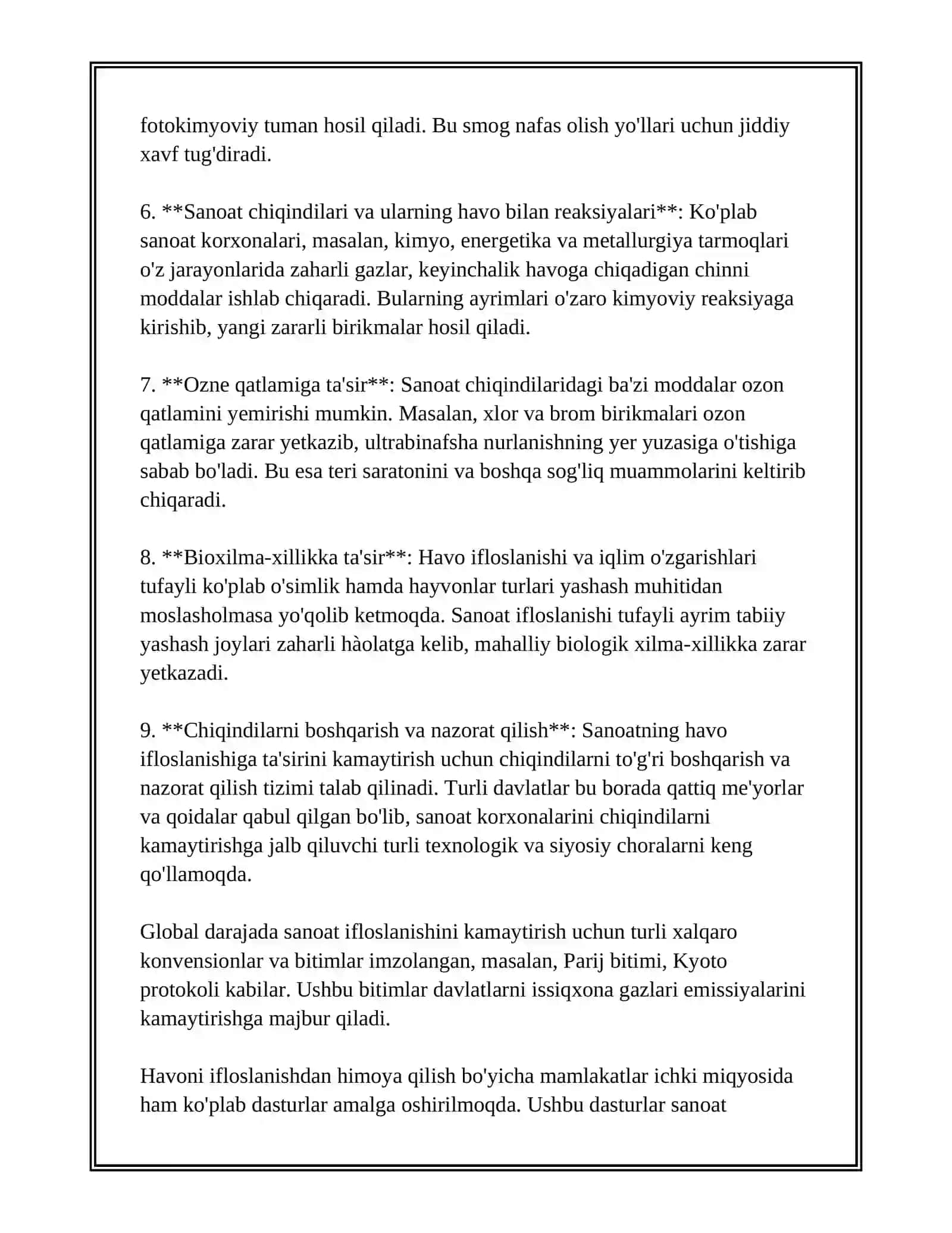 INSON FAOLIYATINING TABIATGA TAʼSIRI VA TABIATNI JAVOBI 4