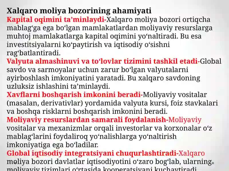 3-mavzu.Xalqaro moliya bozori va uning evolutsiyasi 4