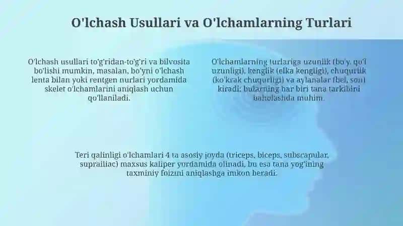 Antropometrik o'lchamlar 4