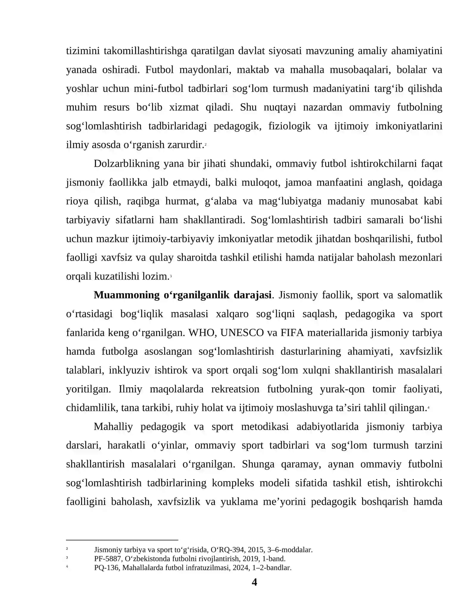 OMMAVIY FUTBOLNING SOG‘LOMLASHTIRISH TADBIRLARIDAGI AHAMIYATI 4