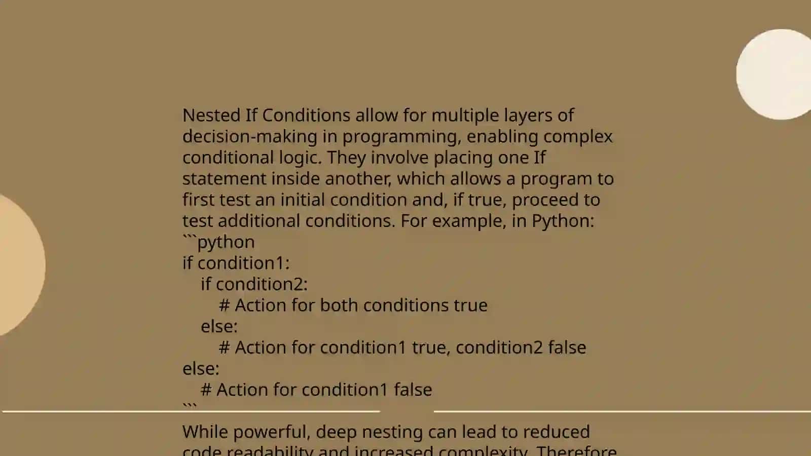 If conditions 4